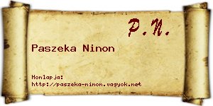 Paszeka Ninon névjegykártya